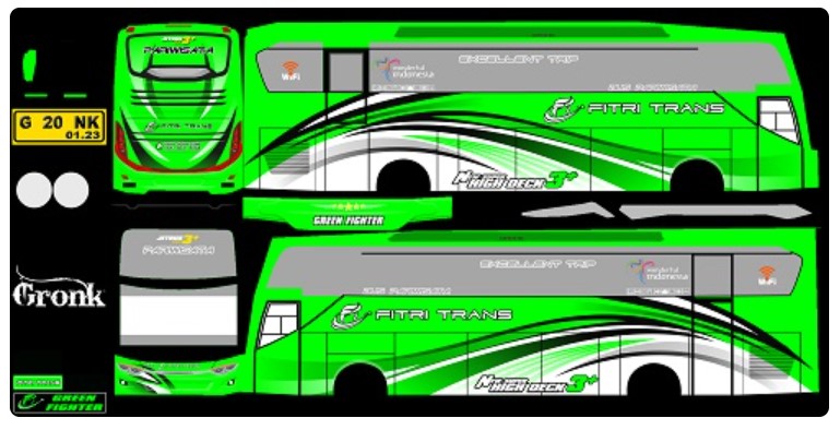 Livery Bus Fitri Trans Hijau Sadewa Shd