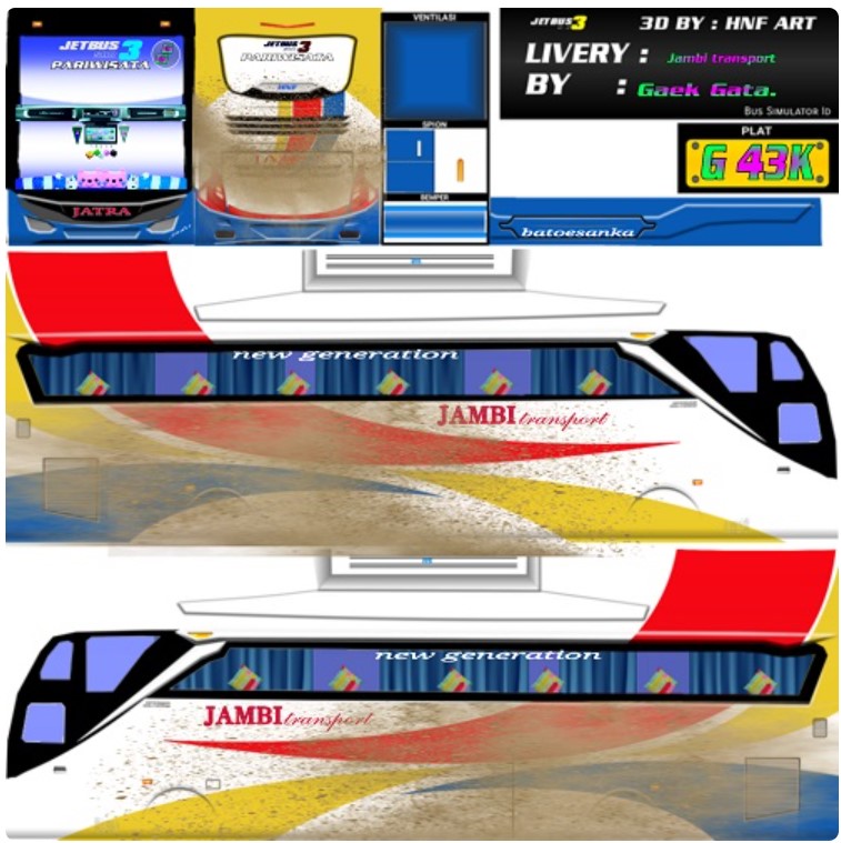 Livery Bus Jambi Transport Sadewa Shd
