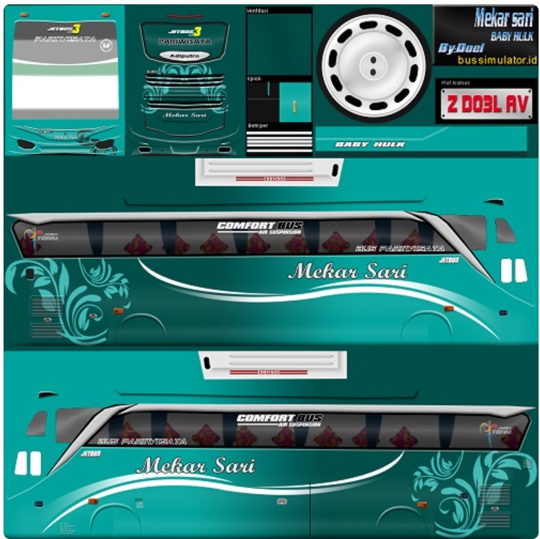 Livery Bussid Mekar Sari Sadewa Shd
