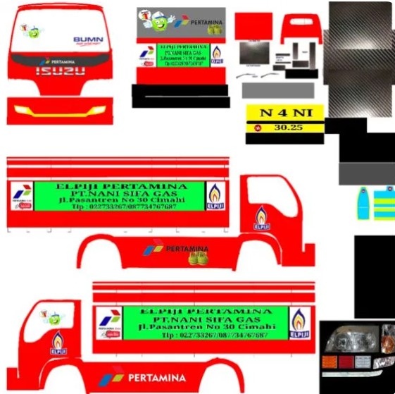800+ Livery Truck Canter BUSSID Terbaru 18 Livery Truck Isuzu Pertamina Gas Bussid