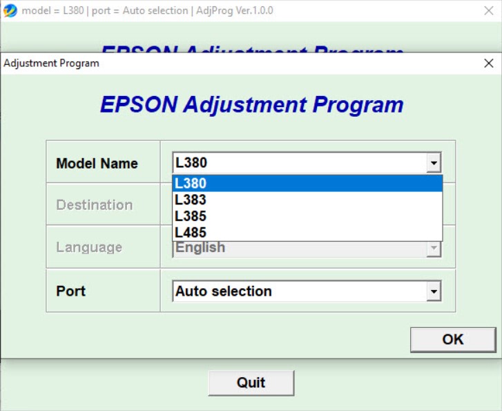 Resetter Epson L380