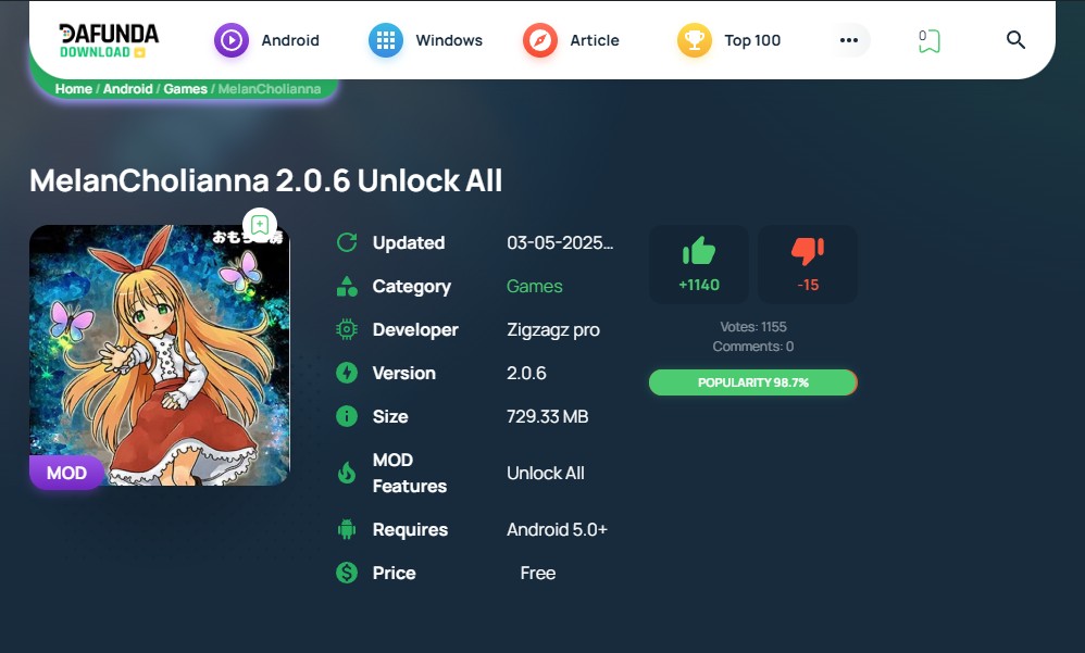 Download Melancholianna Mod Apk